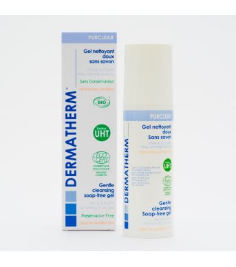 PURCLEAR –  Bio jemný čistící gel na obličej a tělo bez obsahu mýdla (150 ml), pro normální a suchou pokožku